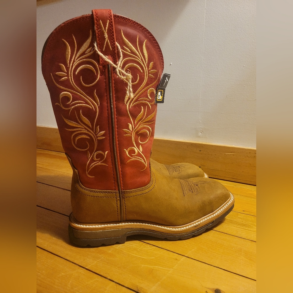 Twisted X Red and Brown Western Work Boots